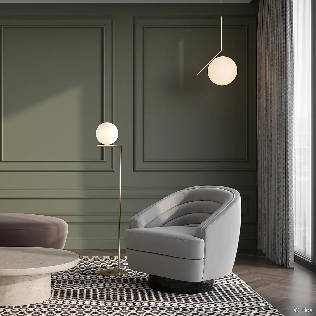 Flos IC Lights S2 matt brass 5a8e00df374359d8a409837a58495ae9